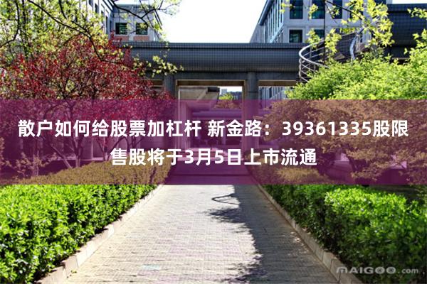 散户如何给股票加杠杆 新金路：39361335股限售股将于3月5日上市流通