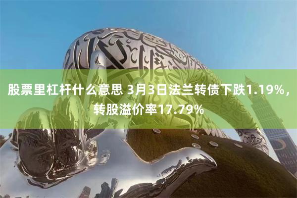 股票里杠杆什么意思 3月3日法兰转债下跌1.19%，转股溢价率17.79%